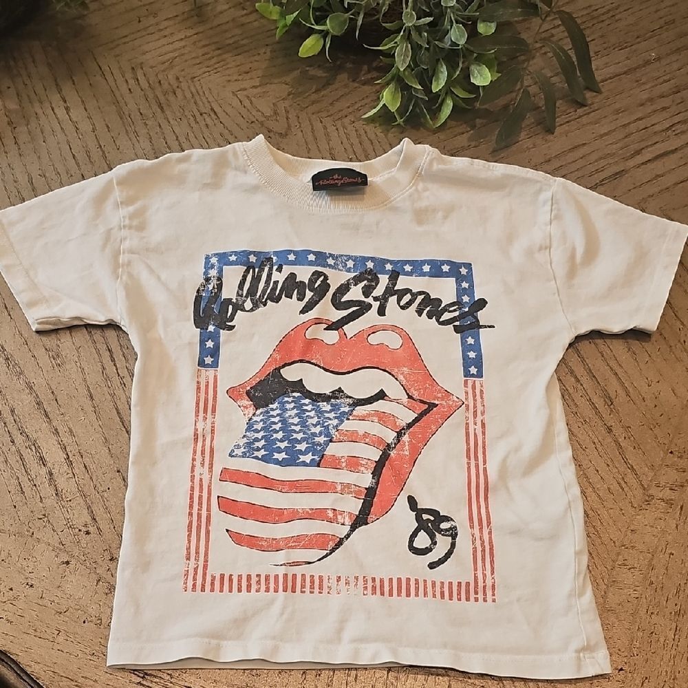 Rolling Stones Kids White Graphic T-Shirt Size 5 Cotton On Kids